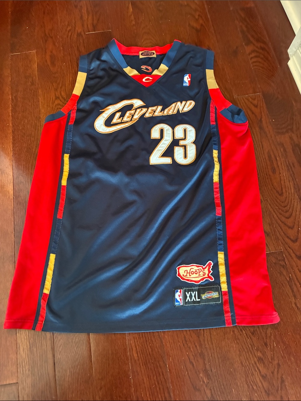 NBA Cleveland Jersey in Navy, Red & Gold - #23 James